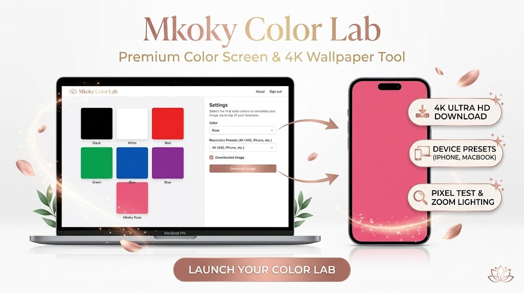 Color Screen Tool Full Screen Black, White, and Custom Colors