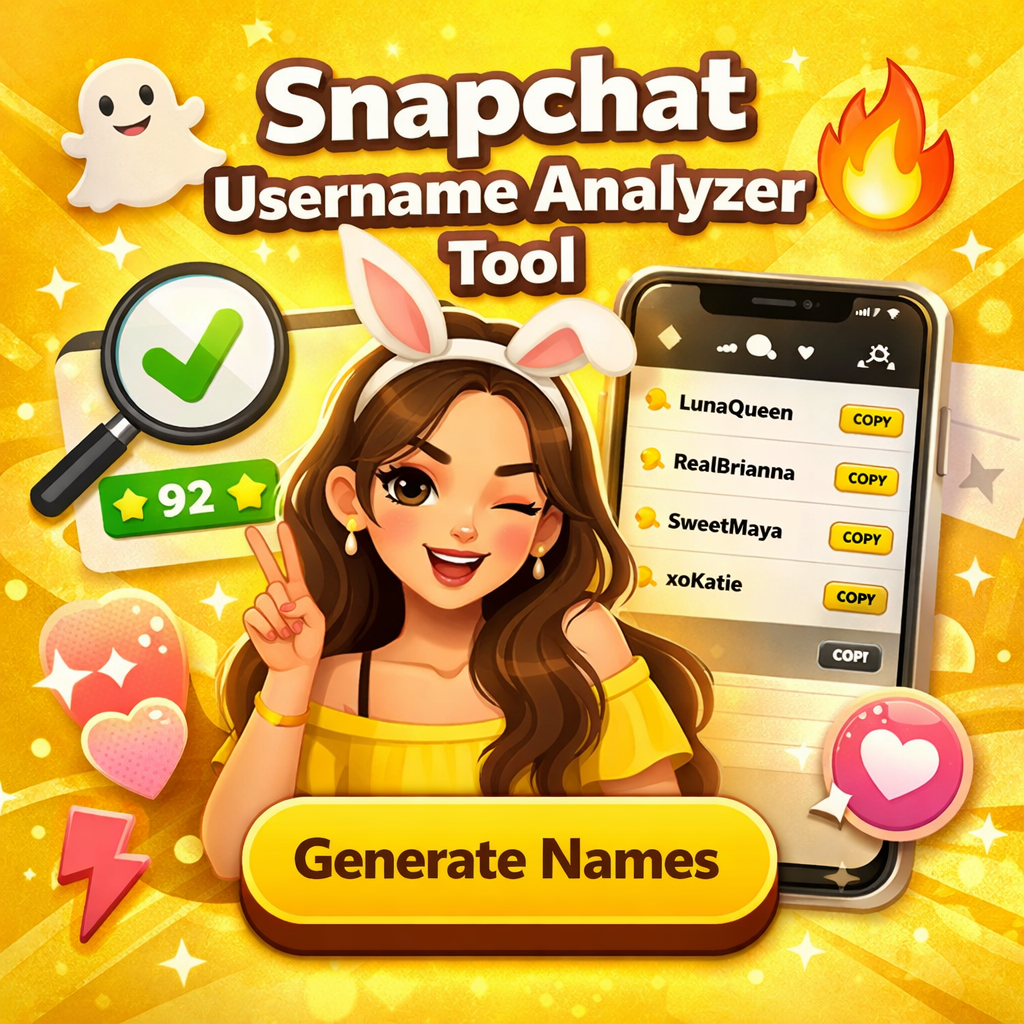 Snapchat Username Analyzer & Generator (Free Tool for Unique Name Ideas)